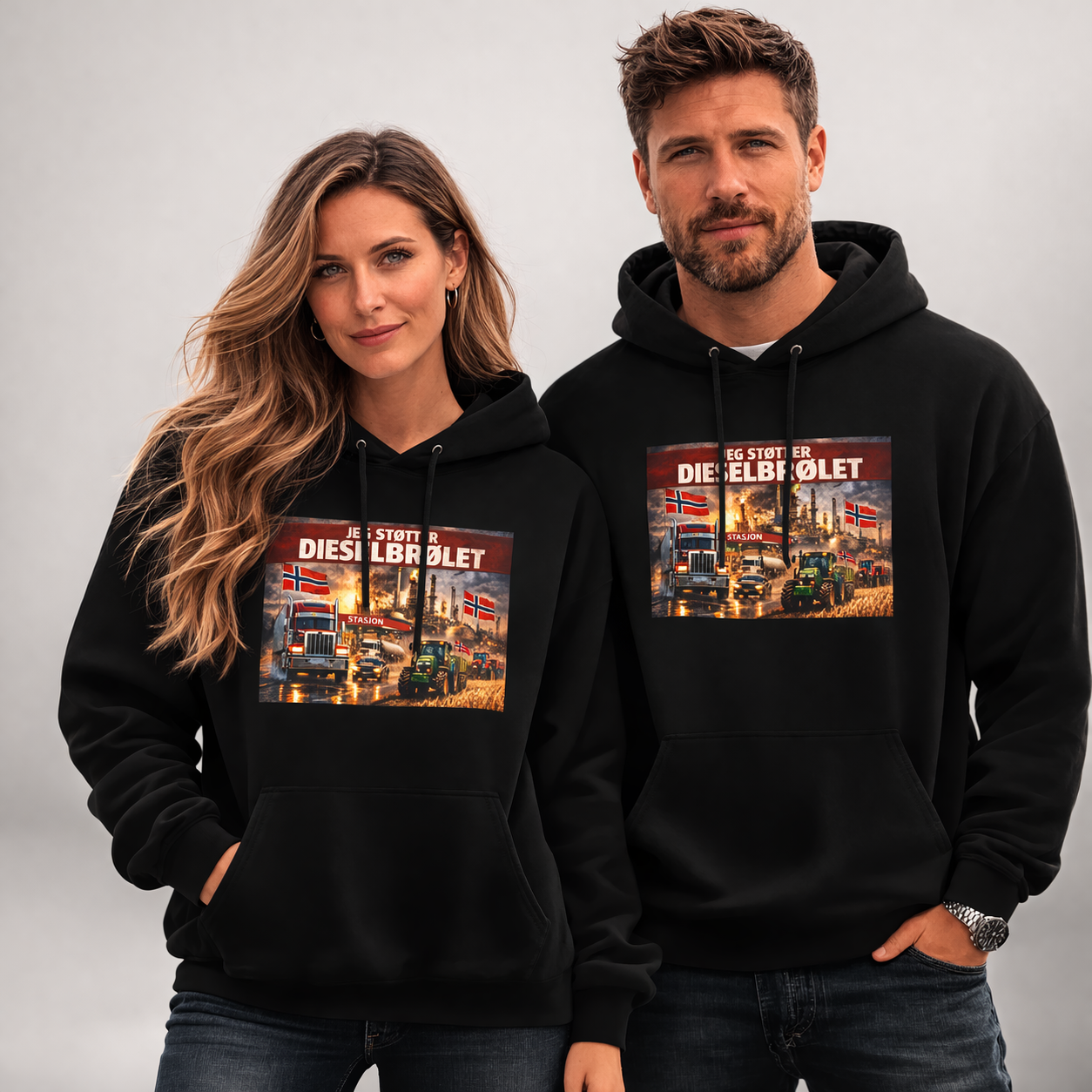 Hoodie DIESELBRØLET stor logo unisex