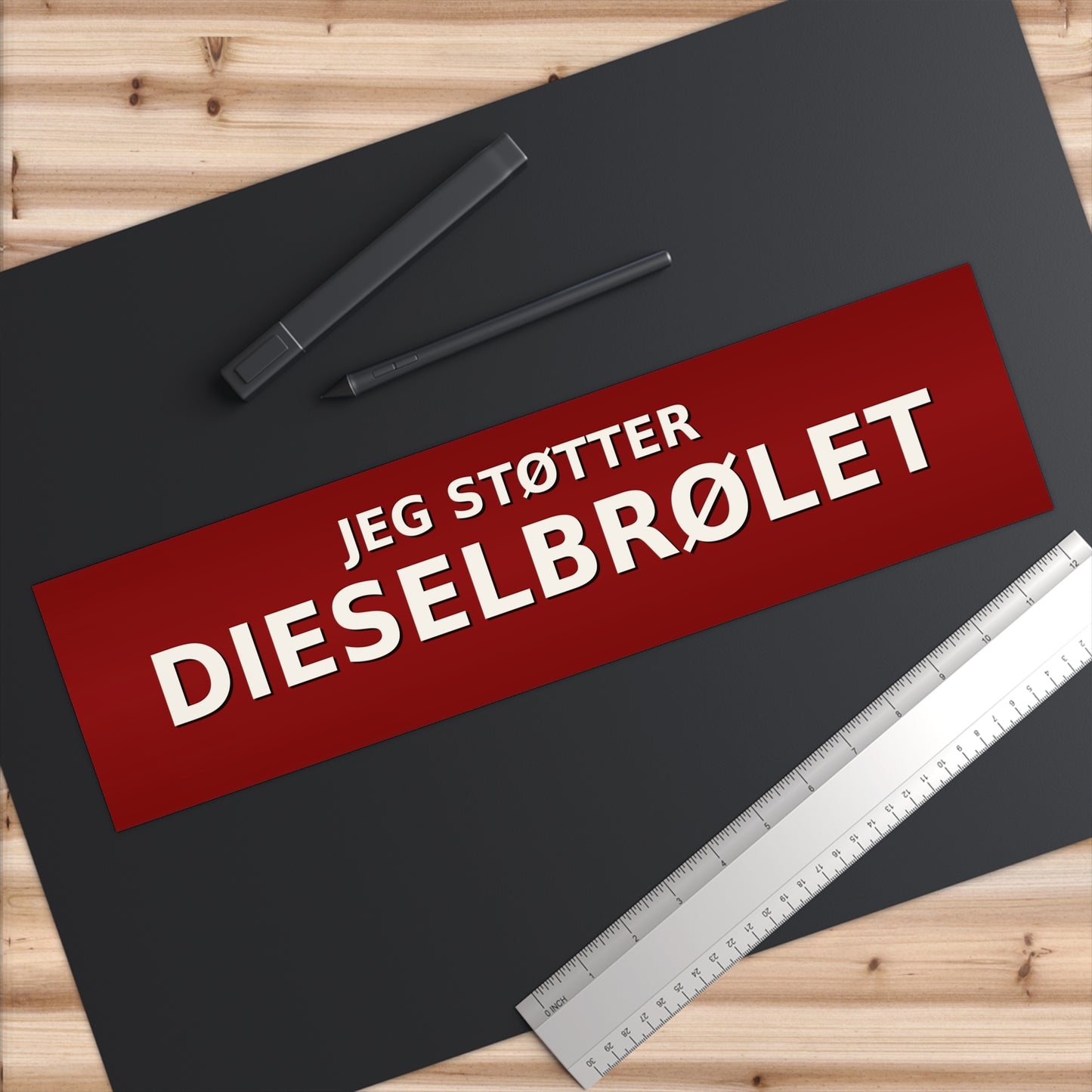Bumper Sticker "Jeg Støtter Dieselbrølet" 2 størrelser
