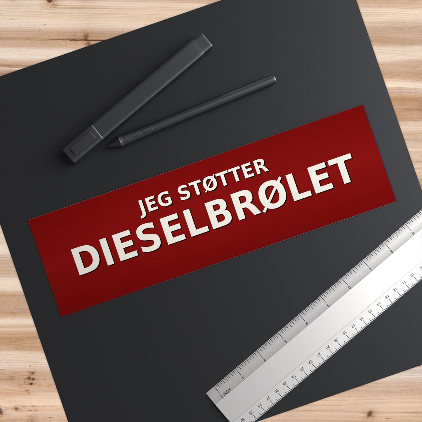 Bumper Sticker  "Jeg Støtter Dieselbrølet" 2 størrelser